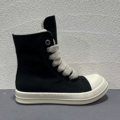 Black and White Canvas High-Top Sneakers with Chunky Straps