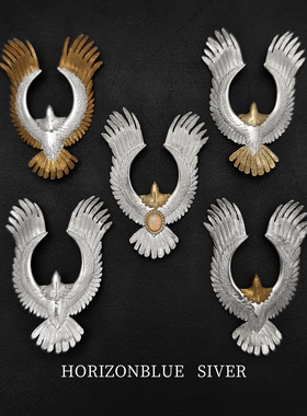 HORIZONBLUE SIVER娜迦鹰吊坠925纯银手工银饰男女复古民族风项链