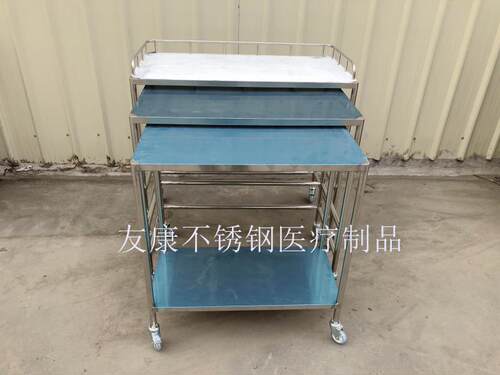 304加厚医用不锈钢推车免组装