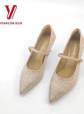 意尔康5551GA31128U时尚女鞋尖头新款跟细高2025秋季浅口单鞋舒适