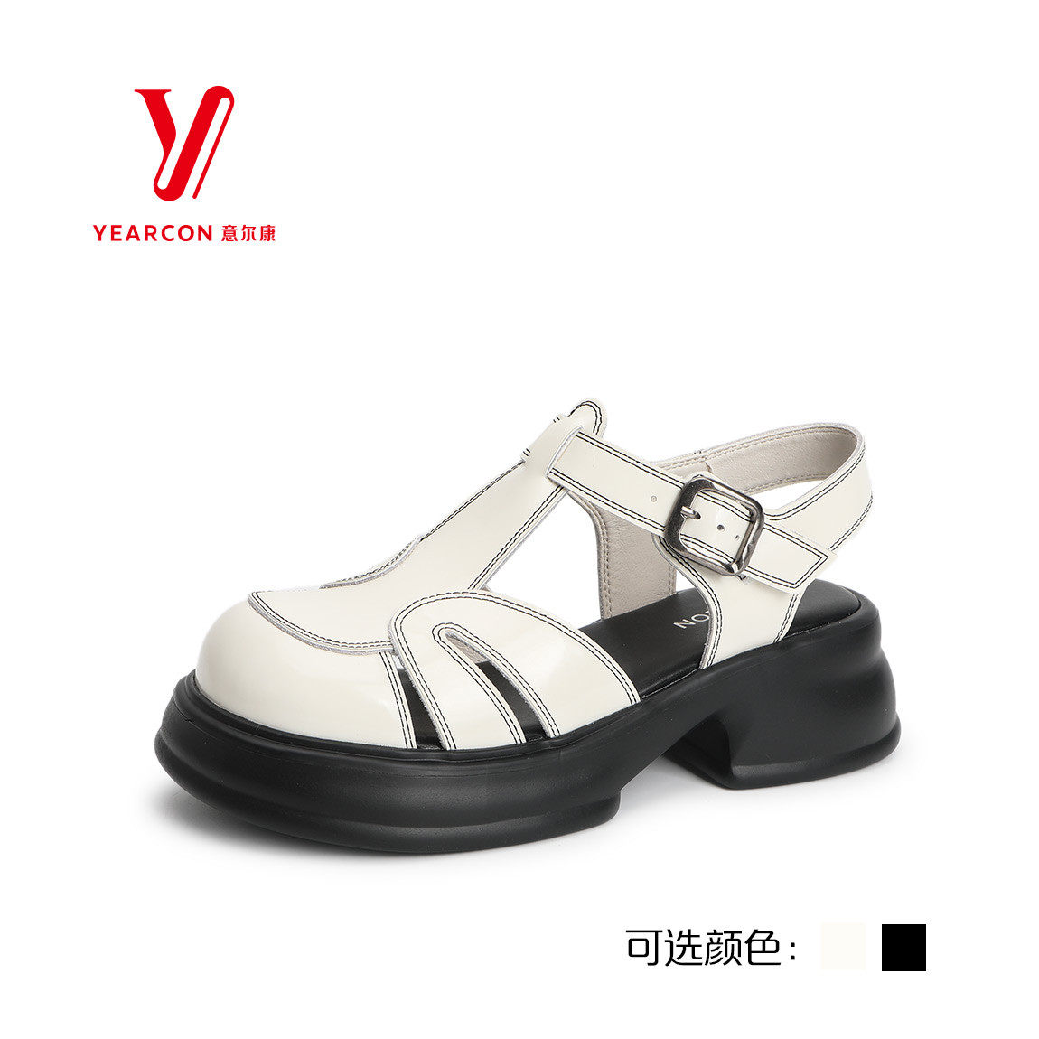 意尔康女鞋2024新款女士罗马凉鞋不累脚软底厚底真皮时尚潮36935
