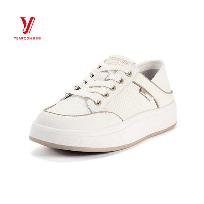 意尔康女鞋2025新款小白鞋镂空透气两穿踩跟休闲板鞋S271ZD49003Y