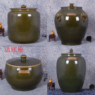 景德镇陶瓷米缸米桶带盖5斤50斤100斤油缸茶叶末酒坛面粉缸腌菜缸