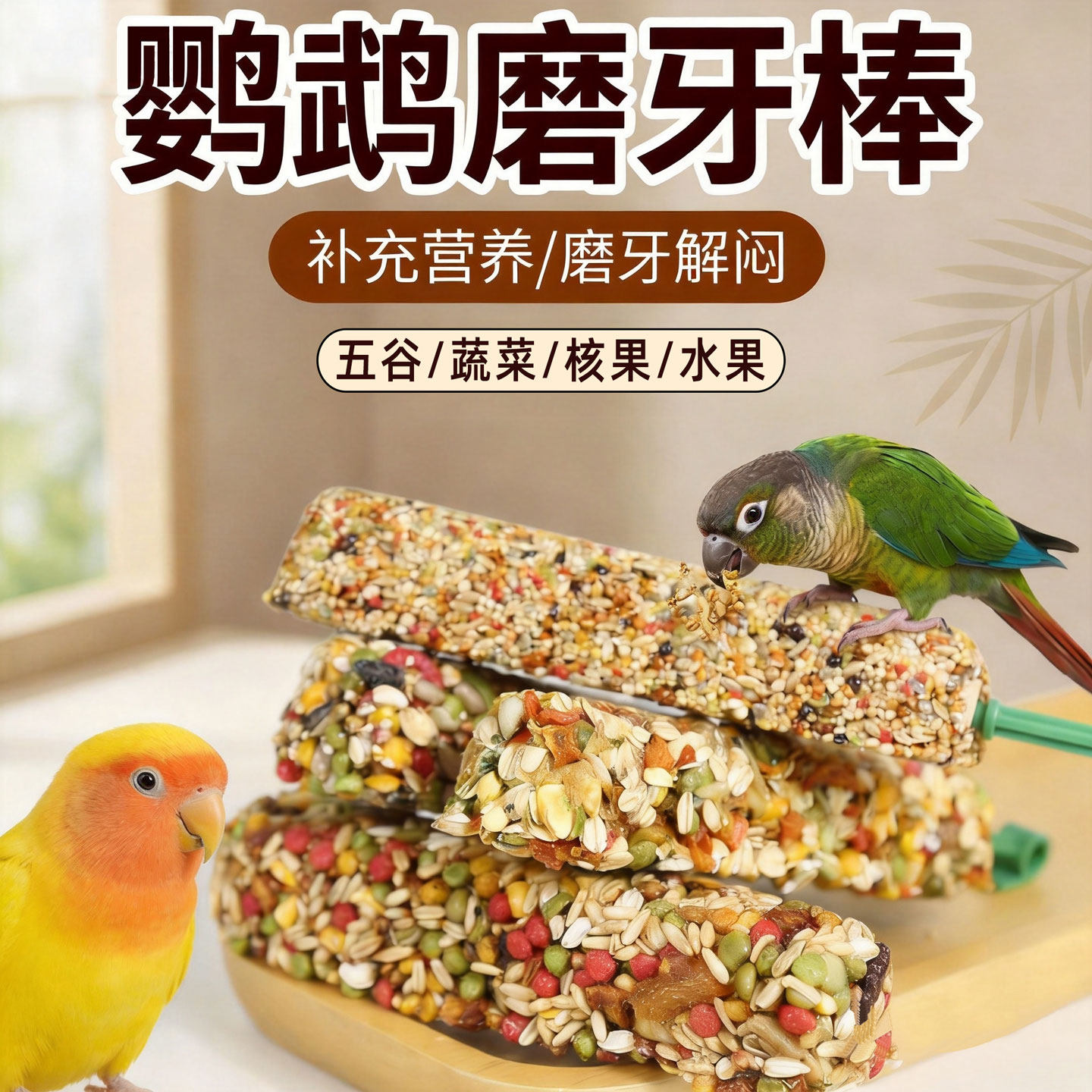 鹦鹉零食磨牙棒谷物果蔬啃咬玩具图片