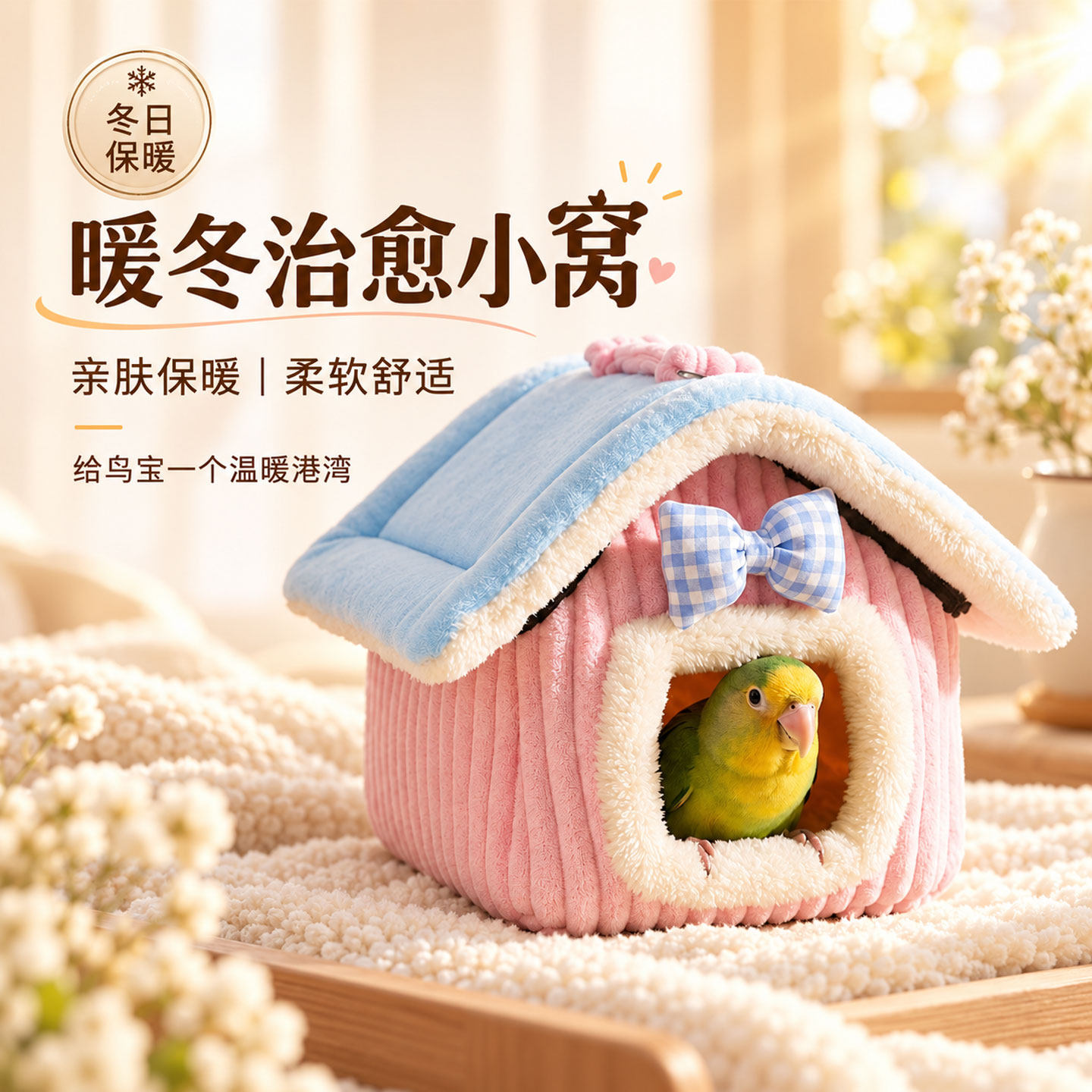 鹦鹉保暖棉屋鸟窝加厚加绒保温棉窝过冬天冬季玄凤小太阳牡丹专用