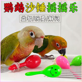 鹦鹉玩具小沙锤摇铃虎皮牡丹玄凤鸟发泄啃咬磨牙解闷自嗨益智训练
