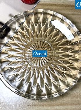 Ocean/鸥欣泰国进口钻石纹玻璃水果盘小吃碟托盘家用欧式简约果盘
