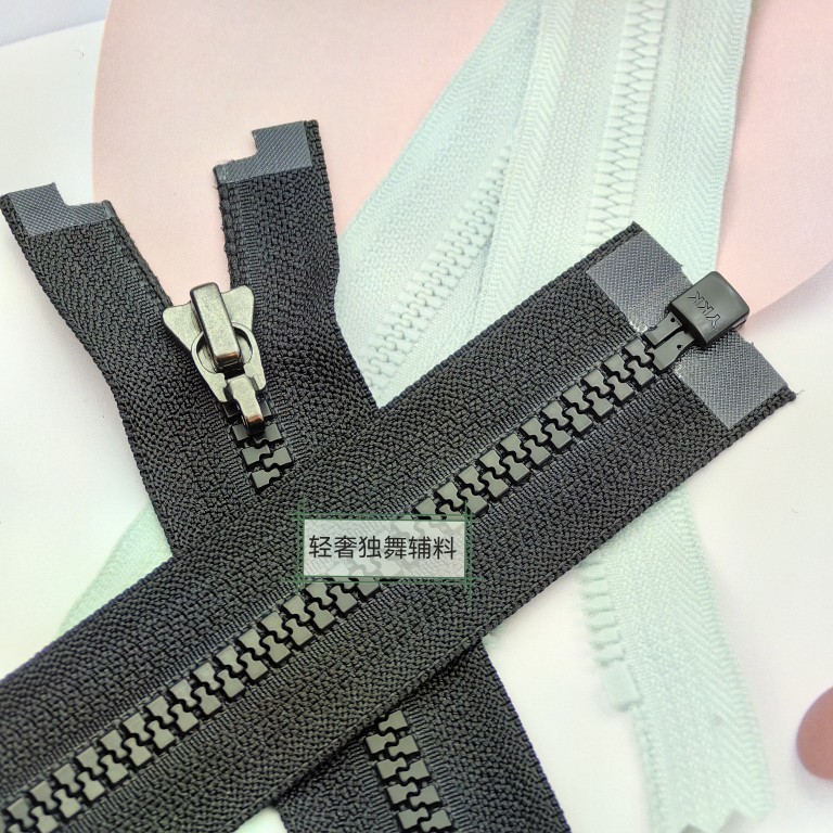 YKK拉链 5号树脂黑色单开古银钩头CA头 外套羽绒服夹克衫换拉锁