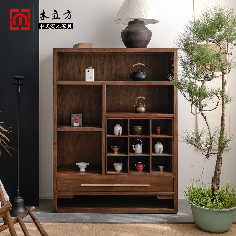 新中式实木博古架茶叶茶具展示柜