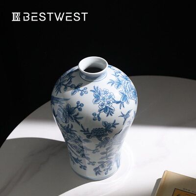 青花瓷花瓶景德镇陶瓷摆件客厅