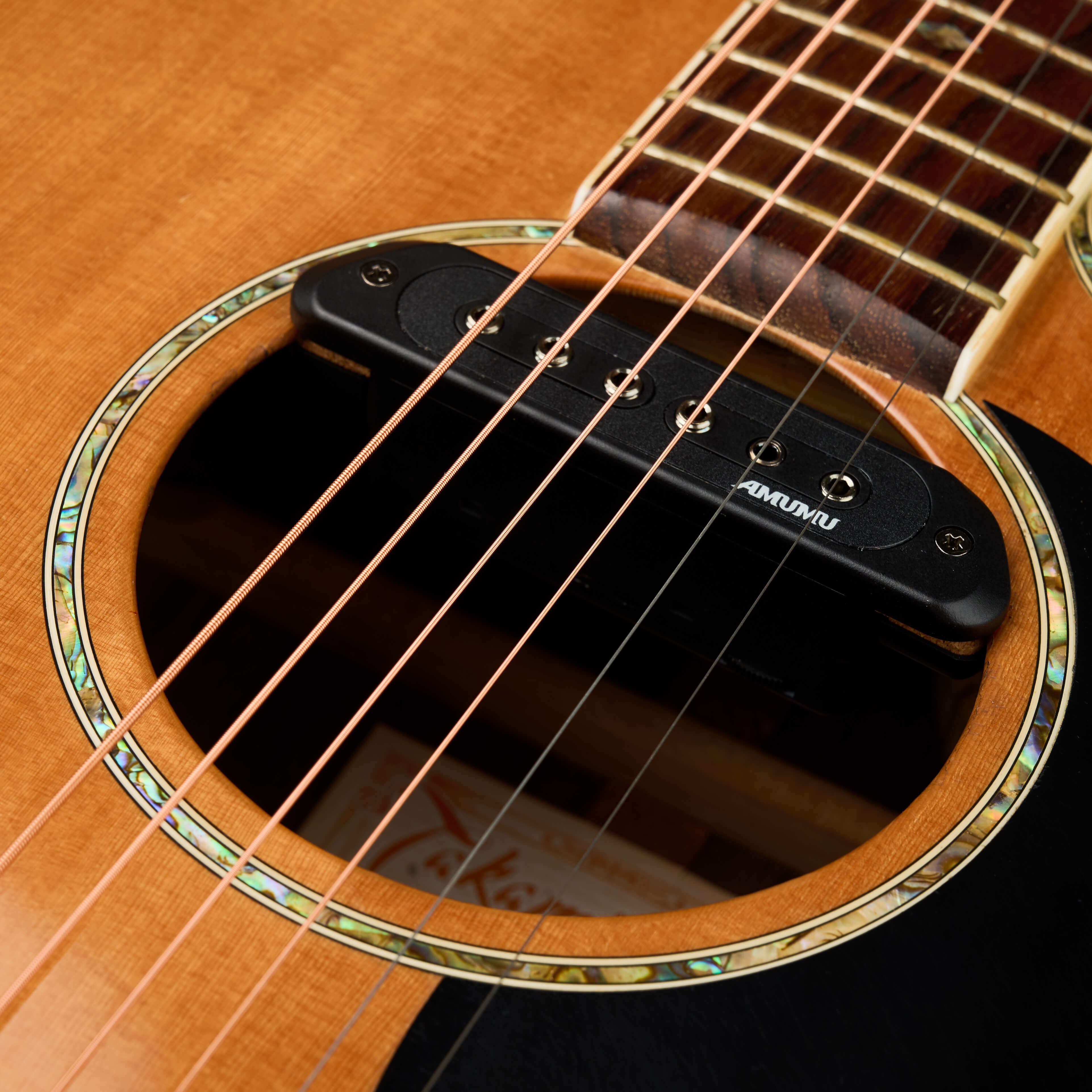 AMUMU原声木吉他SP60音孔拾音器双线圈被动磁性免开孔无需电池