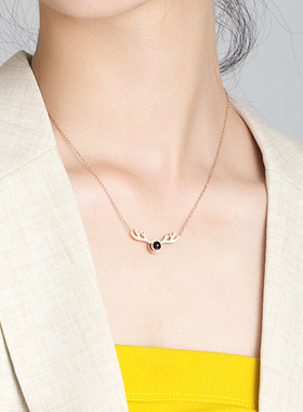 钛钢不掉色一鹿有你锁骨链女款