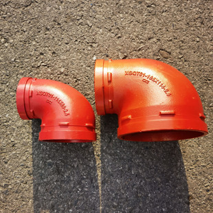 消防管件沟槽异径90度弯头DN150变100镀锌钢管卡箍大变小配件接头