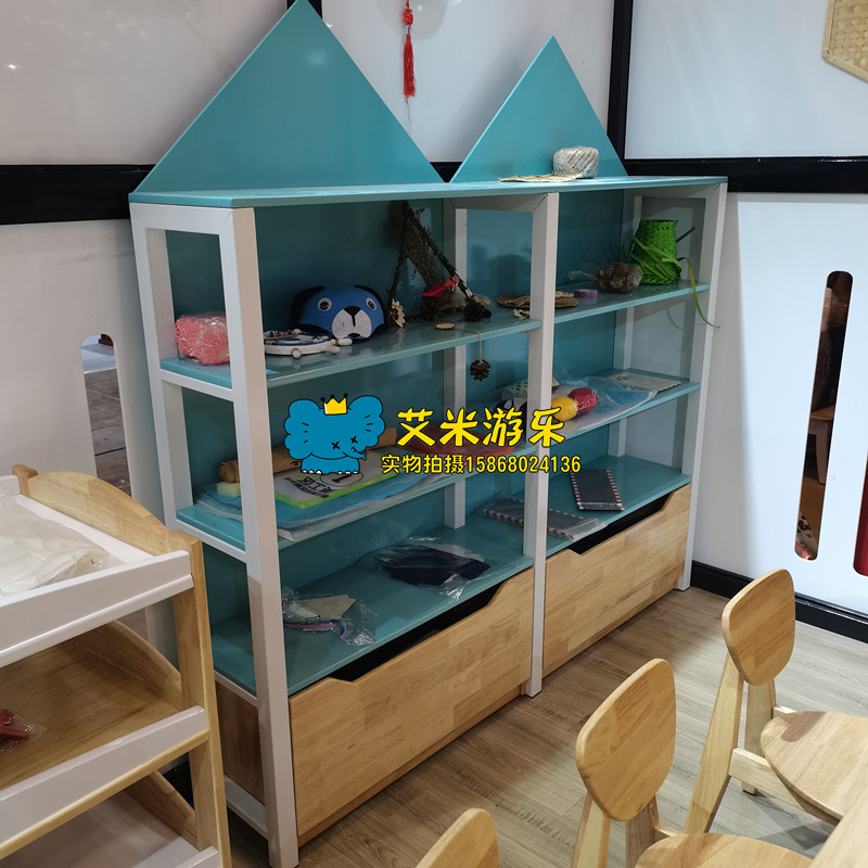 幼儿园儿童美工室科学功能室作品展示架玩具储物柜收纳架组合柜