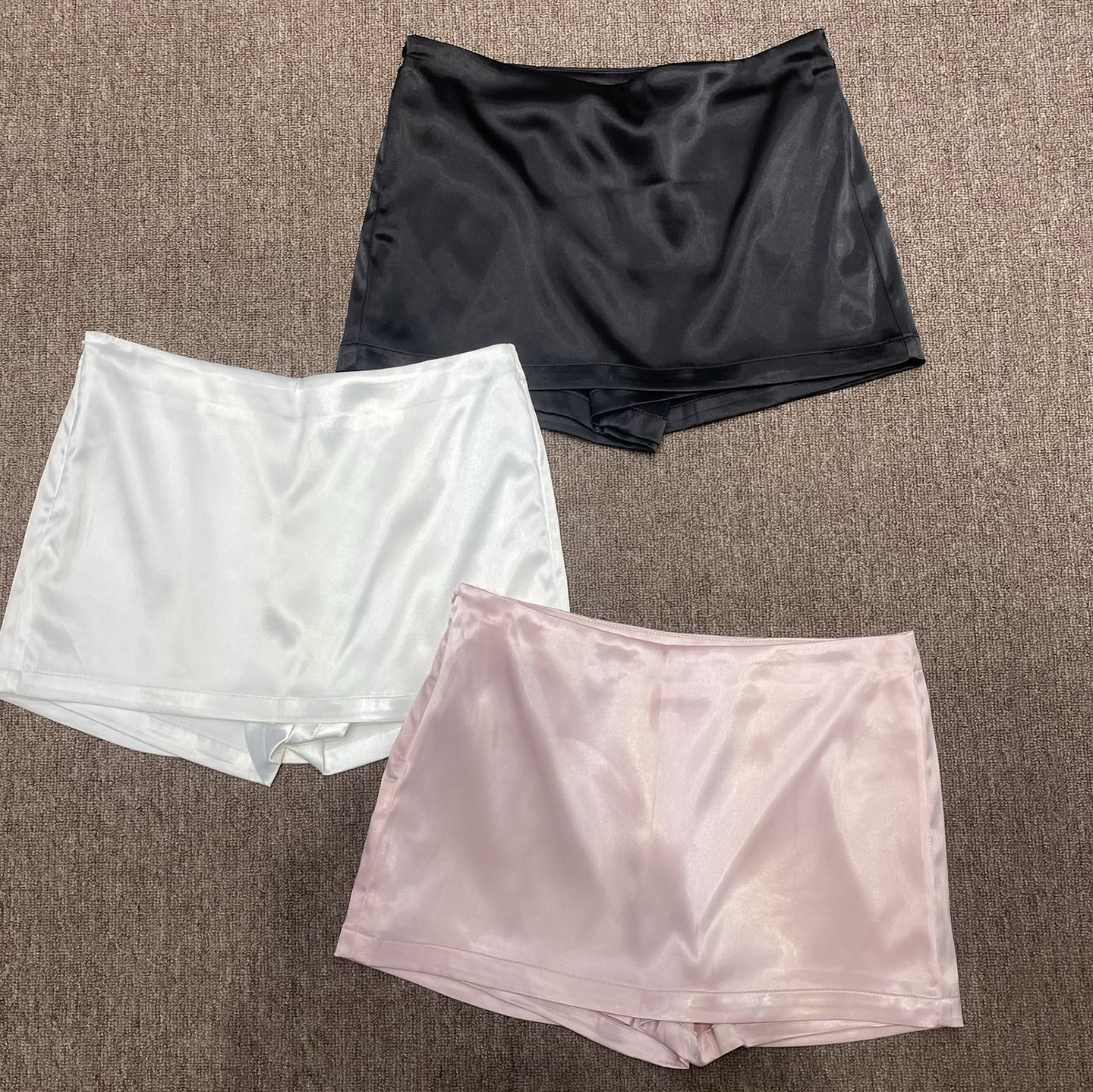 纯欲辣妹低腰珠光缎面半身裙短裤女防走光安全裤显瘦百搭短裙裙裤