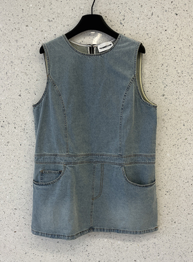 DANN南油买手店美式小众甜酷复古水洗做旧宽松背心牛仔裙连衣裙