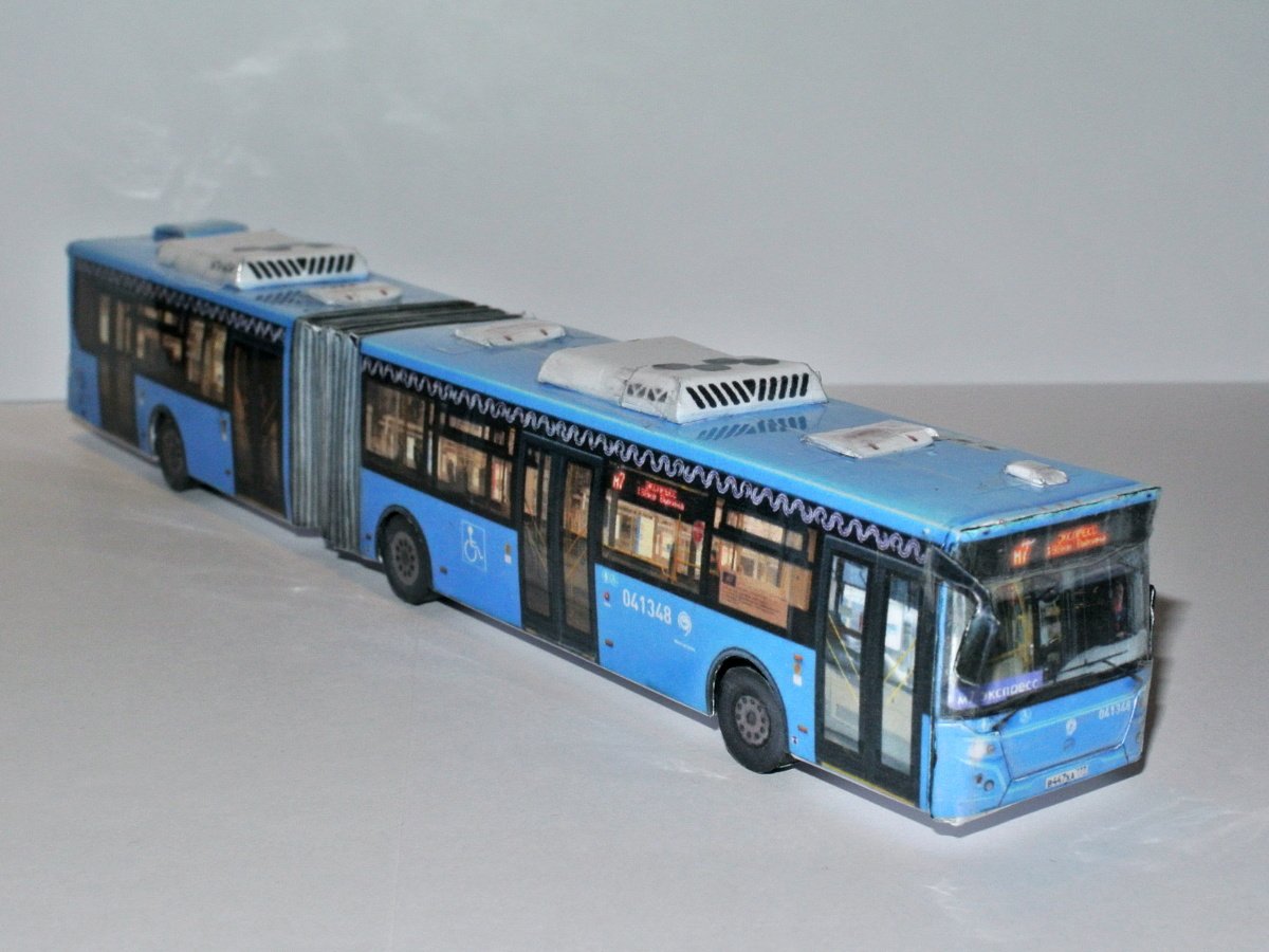 1:87立体折纸diy手工仿真俄罗斯公交车大巴汽车3d纸模型汽车模型
