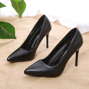 7cm细跟正装 空乘高跟鞋 尖头中跟5 百搭单鞋 职业ol礼仪 女2024新款