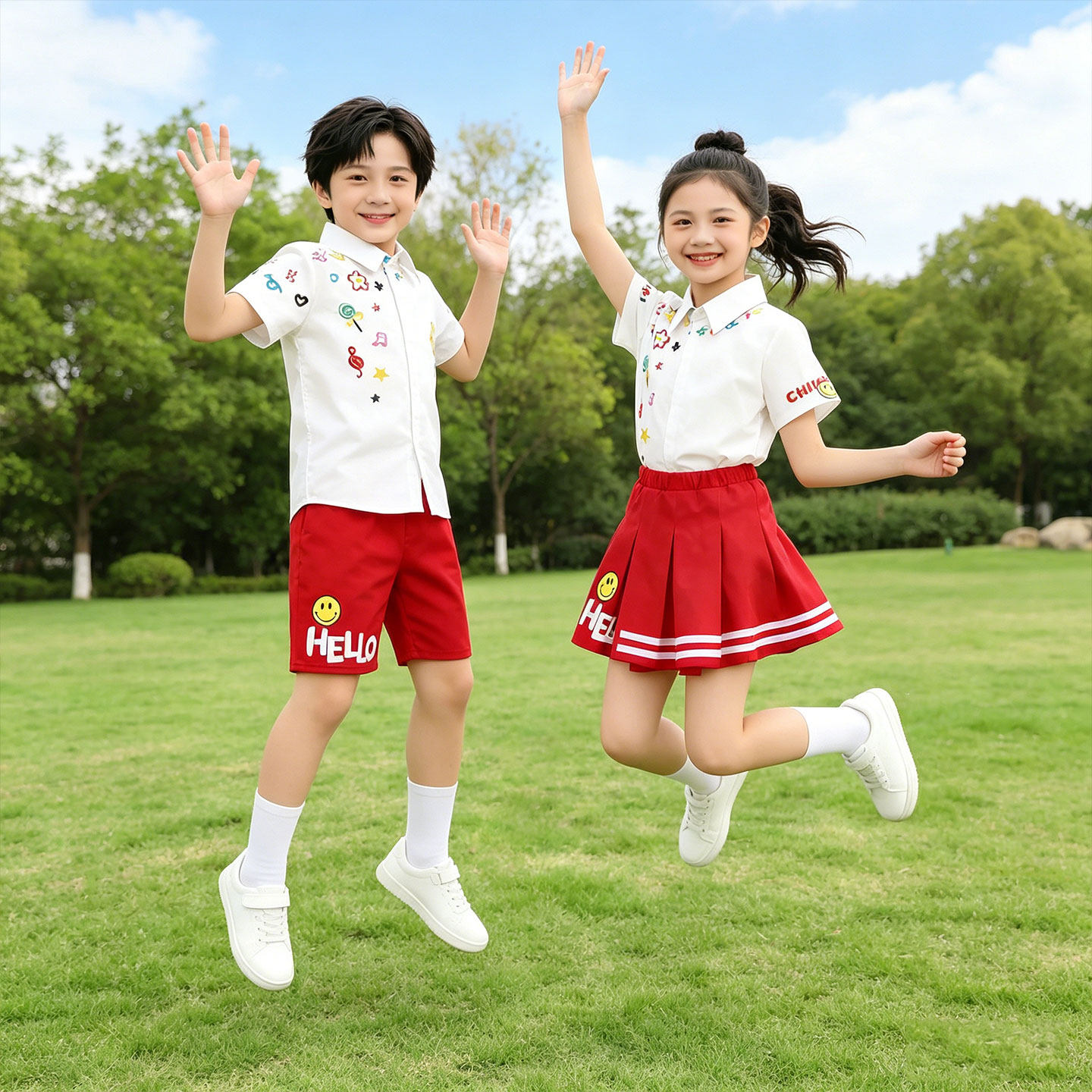 中华美少年男女童啦啦操街舞服装儿童舞蹈演出服策马奔腾龙的传人