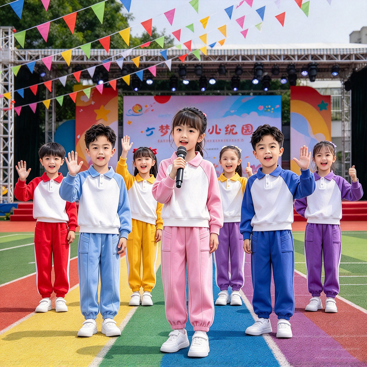 儿童啦啦队开幕式演出校服套装