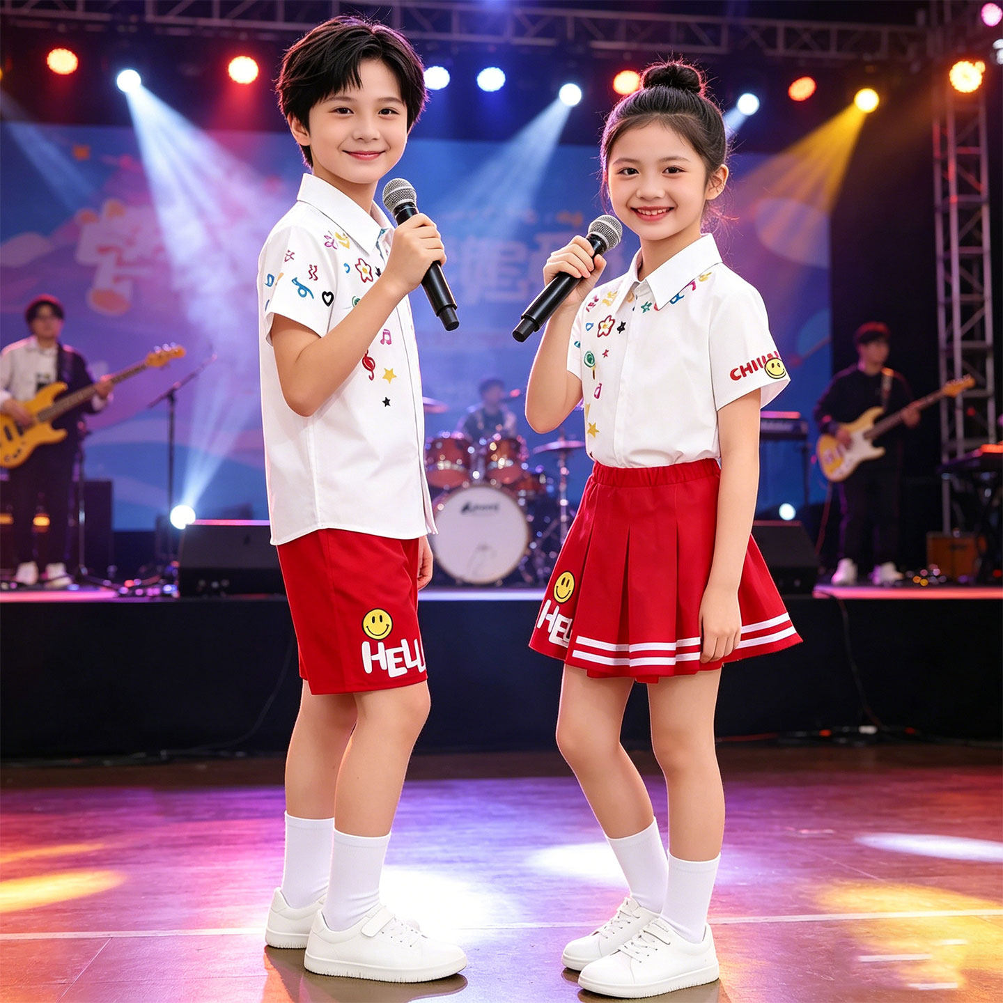 中华美少年男女童啦啦操街舞服装儿童舞蹈演出服策马奔腾快来小马