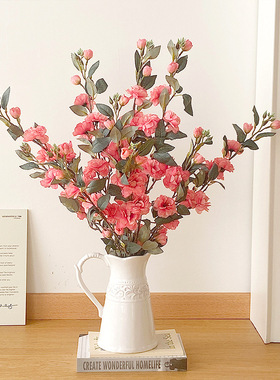 野山茶花仿真花田园假花家居客厅装饰摆件婚礼堂插花布置厂家批发