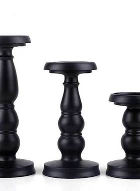 烛台黑色铁艺摆件蜡烛浪漫婚庆创意礼物餐桌烛光晚餐装饰欧式