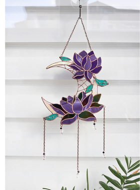 跨境爆款 Sunflower Acrylic Window Hanging 月亮荷花亚克力 向