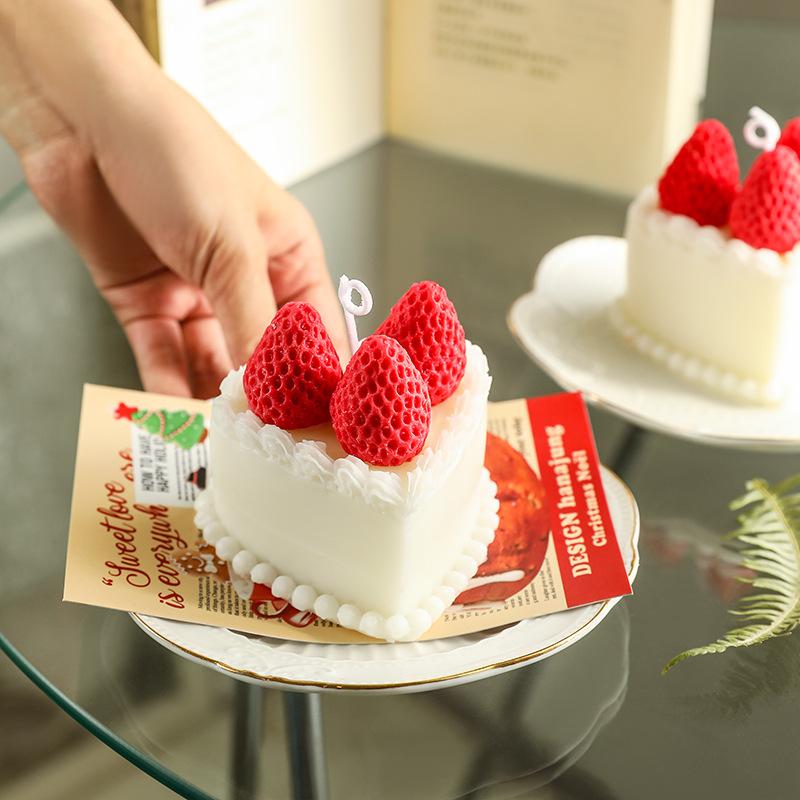 草莓蛋糕香薰蜡烛爱心礼物