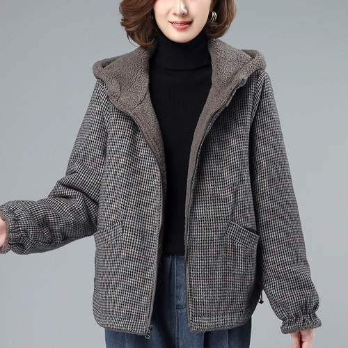 Демисезонная длинная стеганая куртка для матери, пуховик, шерстяное пальто, средней длины, в западном стиле, для среднего возраста