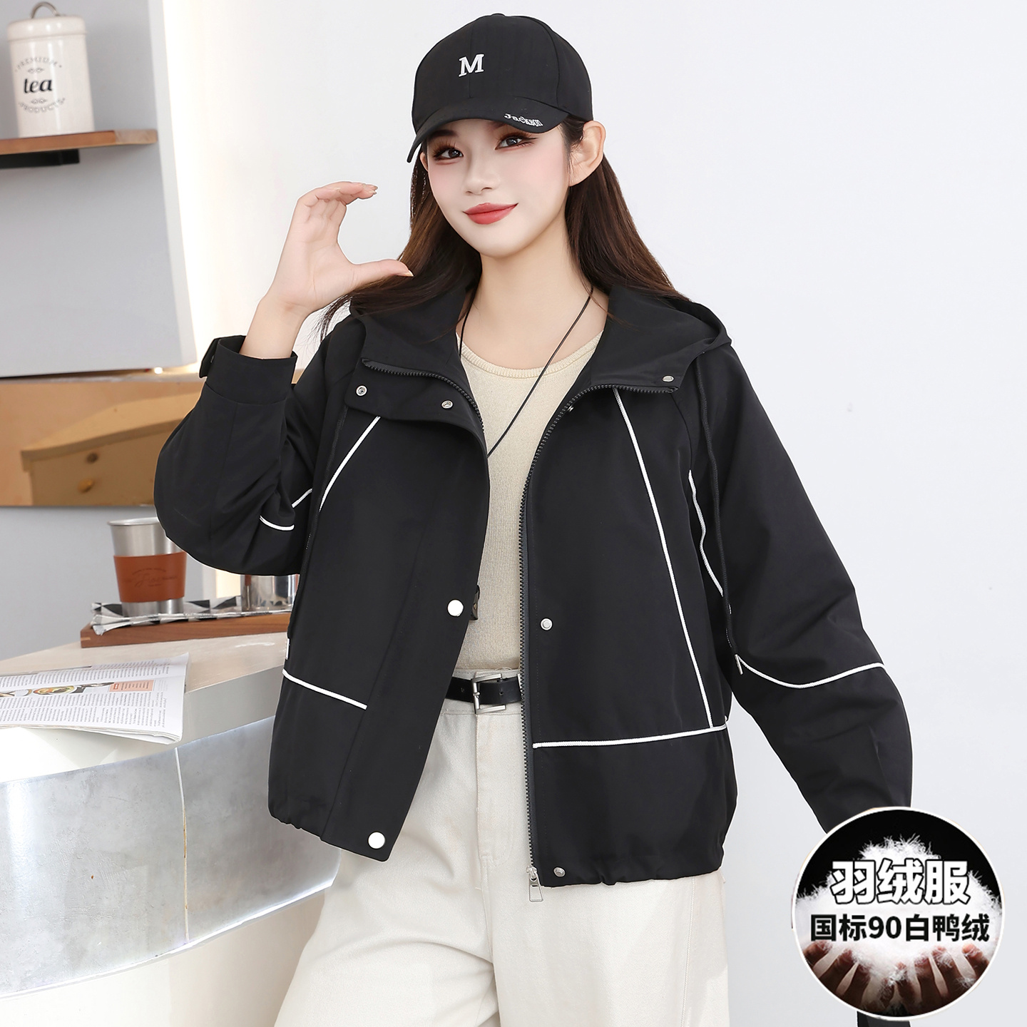 派克服韩版短款小个子羽绒服