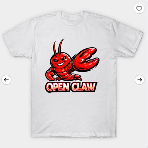 Open Claw Crawfish Mascot Funny Seafood Design T-Shirt龙虾恤