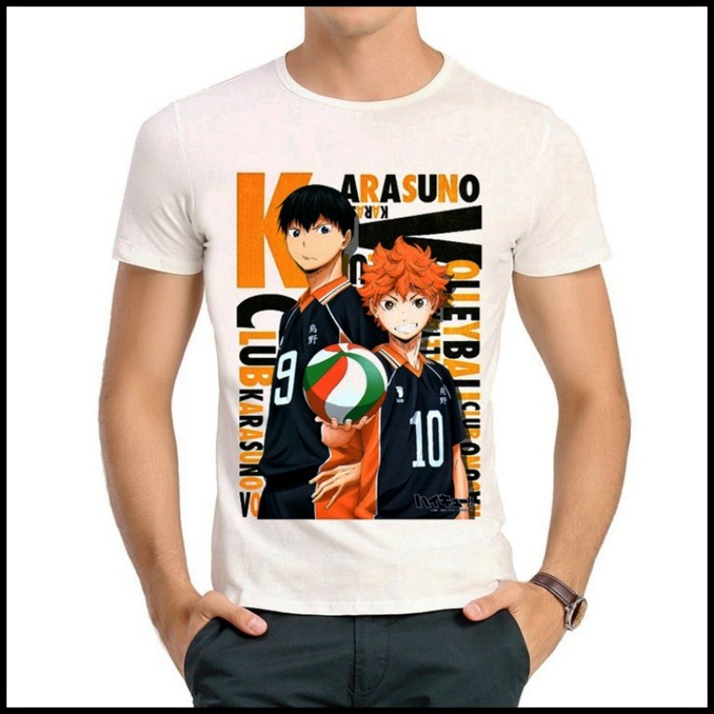 haikyuu T-shirt 排球少年 T恤 欧美 潮流 T恤 白色 动漫T恤 男女