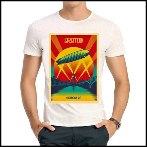 Led zeppelin T-shirt 齐柏林飞艇 T恤 白色 短袖 T恤衫 男女