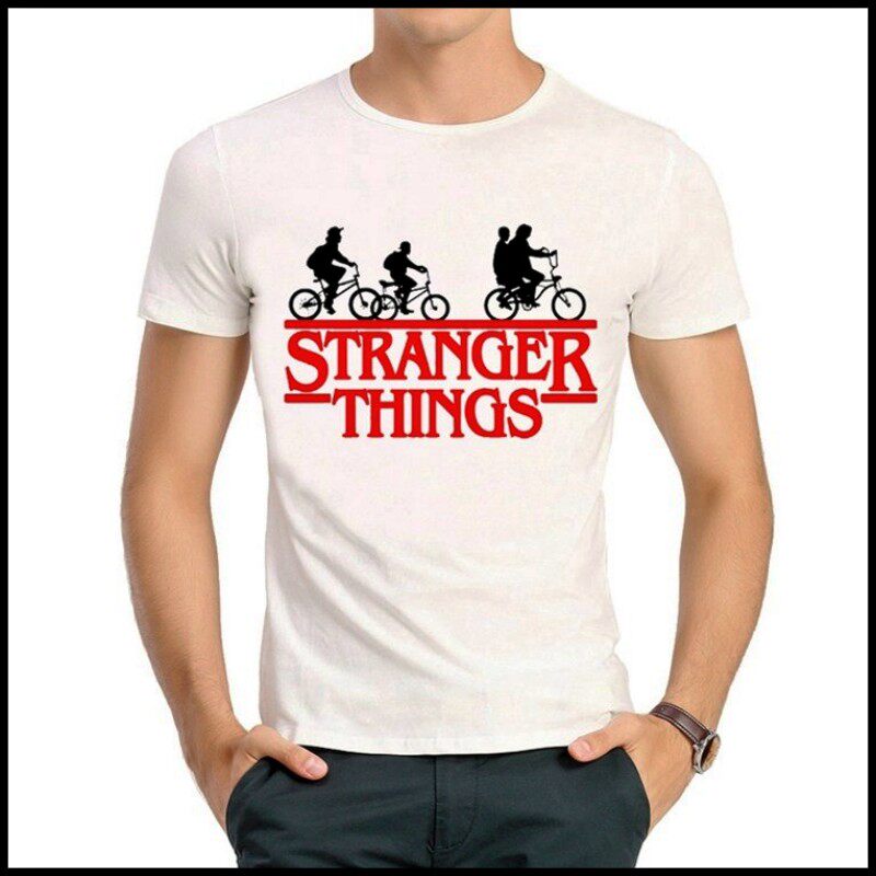 stranger things t-shirt 美剧 怪奇物语 t恤 白色短袖t恤 男女