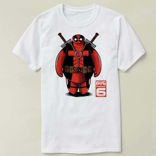 Deadpool死侍Marvel漫威baymax大白Tee Shirt 定制T恤男女