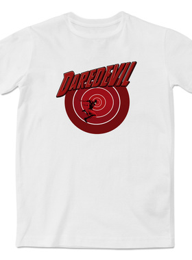 超级英雄红色额夜魔侠来也时尚印花短袖T恤