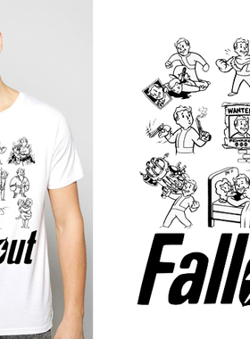 Fallout 4 vault boy辐射4T-Shirt男女T恤班服定制TEE圆领 25