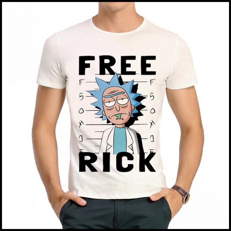 Rick and Morty T-shirt瑞克和莫蒂 T恤欧美白色T恤 Free Rick