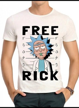 Rick and Morty T-shirt 瑞克和莫蒂 T恤 欧美 白色T恤 Free Rick
