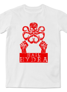 美国队长红色九头蛇万岁图像设计时尚印花短袖T恤