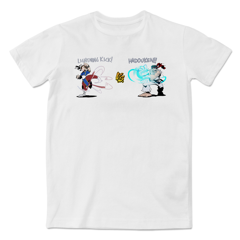 经典街机街头霸王之春丽VS隆印花短袖T恤游戏周边文化衫男女童款