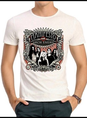 Arch Enemy T-shirt 大敌乐队 T恤 白色短袖 大敌乐队T恤 男女