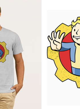 Fallout 4 vault boy辐射4T-Shirt男女T恤班服定制TEE圆领 5