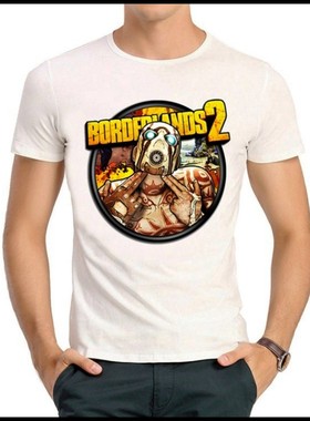 Borderlands T-shirt 无主之地 T恤 短袖 白色 游戏 T恤 男女