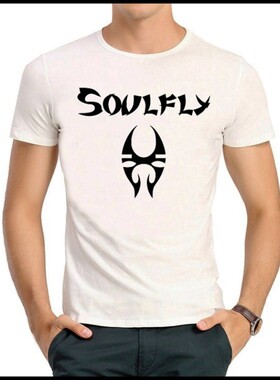 Soulfly T-shirt 飞灵乐队 T恤 潮流 T恤 白色 短袖 T恤衫 男女
