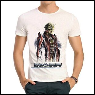 shirt 质量效应 T恤 男女 Mass 白色短袖 Effect