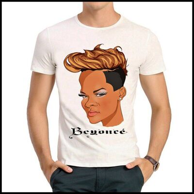 Beyonce T-shirt Q版 碧昂斯 T恤 白色短袖T恤 碧昂斯 T恤 男女