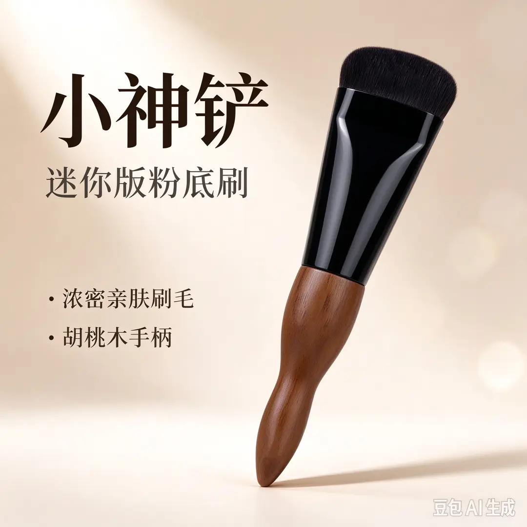 新款爆品胡桃木粉底膏刷小神铲无痕不吃粉底液化妆师专用底妆KD