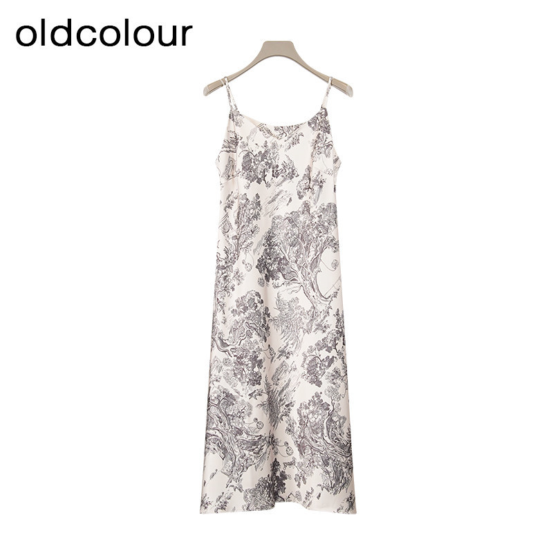 oldcolour春夏款气质百连衣裙
